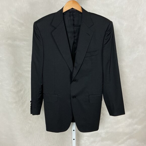 Canali Black Wool  Unstructured Blazer  48 7 R = US 38 R Modern Fit - Drop 7 - Picture 1 of 5
